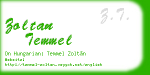 zoltan temmel business card